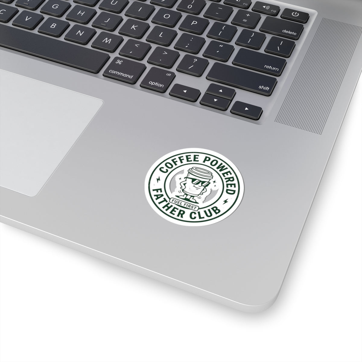 Coffee Powered Father Club Sticker | Father's Day Dad Humor