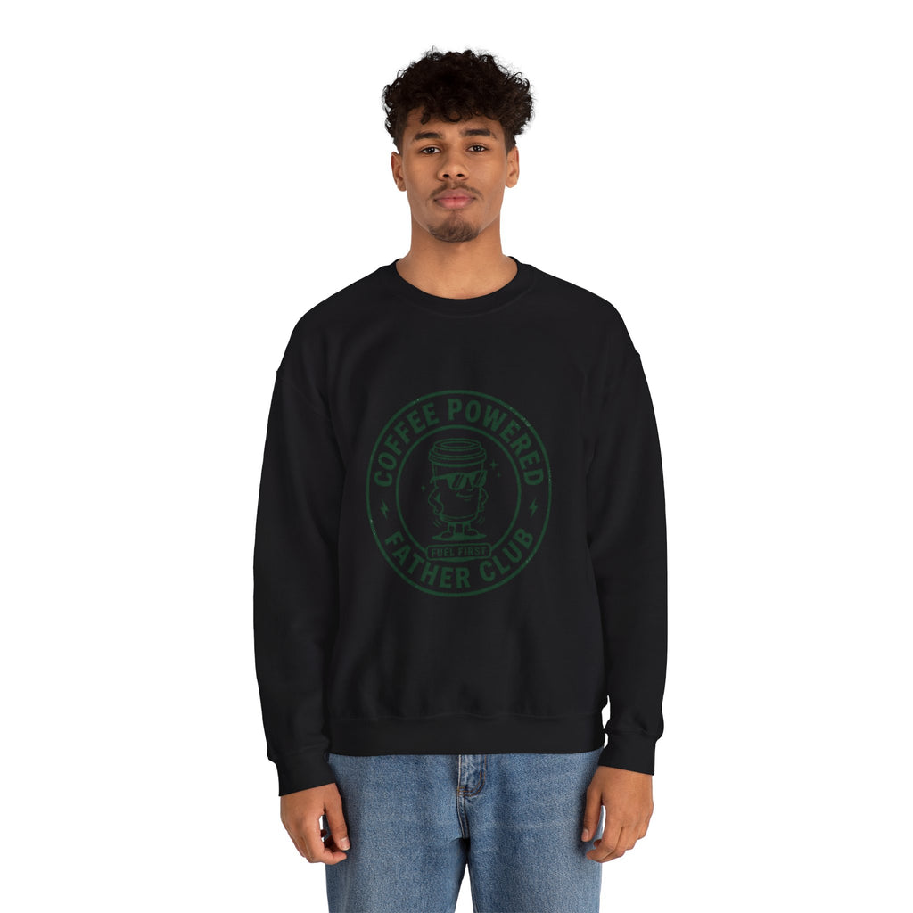 Coffee Powered Father Club Sweatshirt | Father's Day Dad Humor