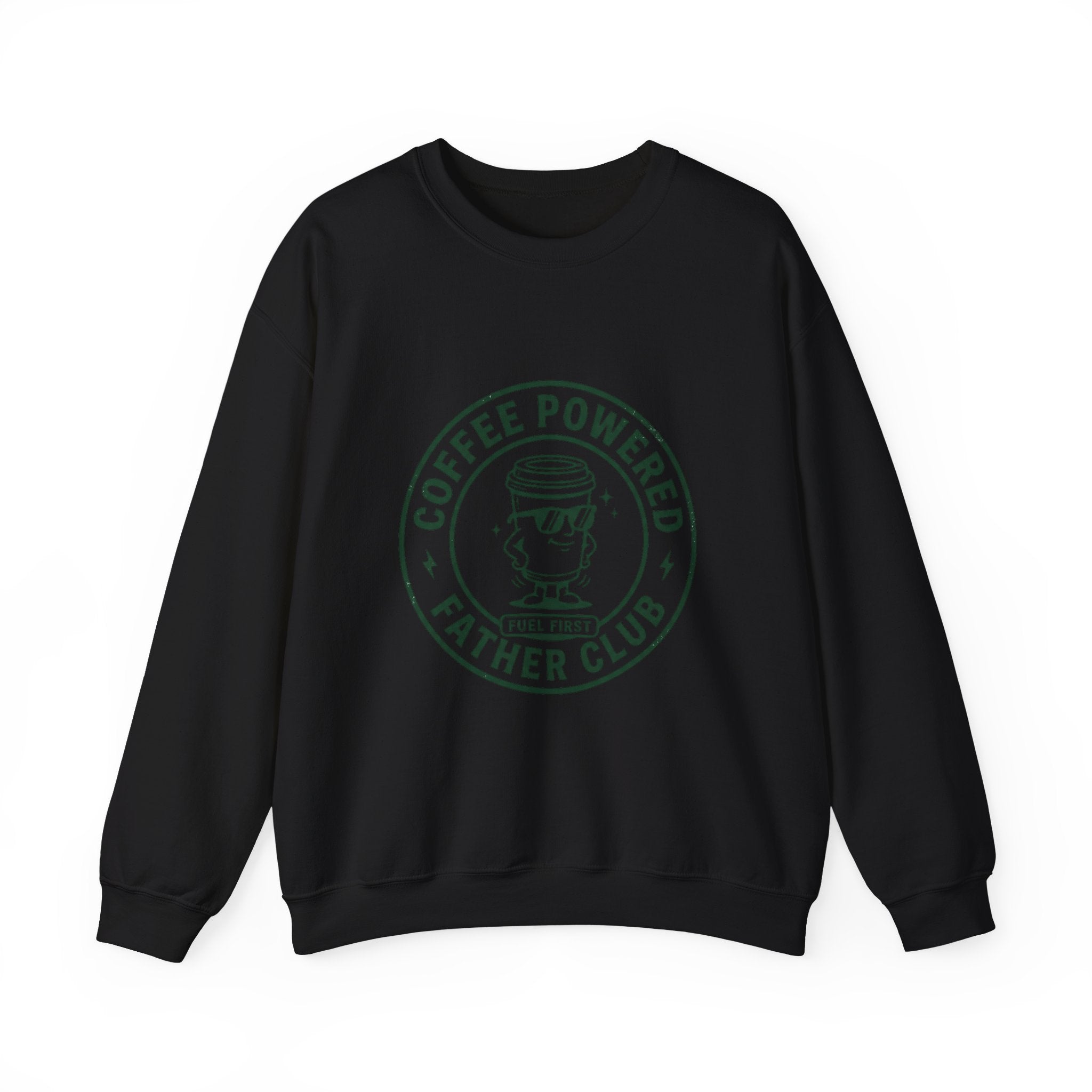 Coffee Powered Father Club Sweatshirt | Father's Day Dad Humor