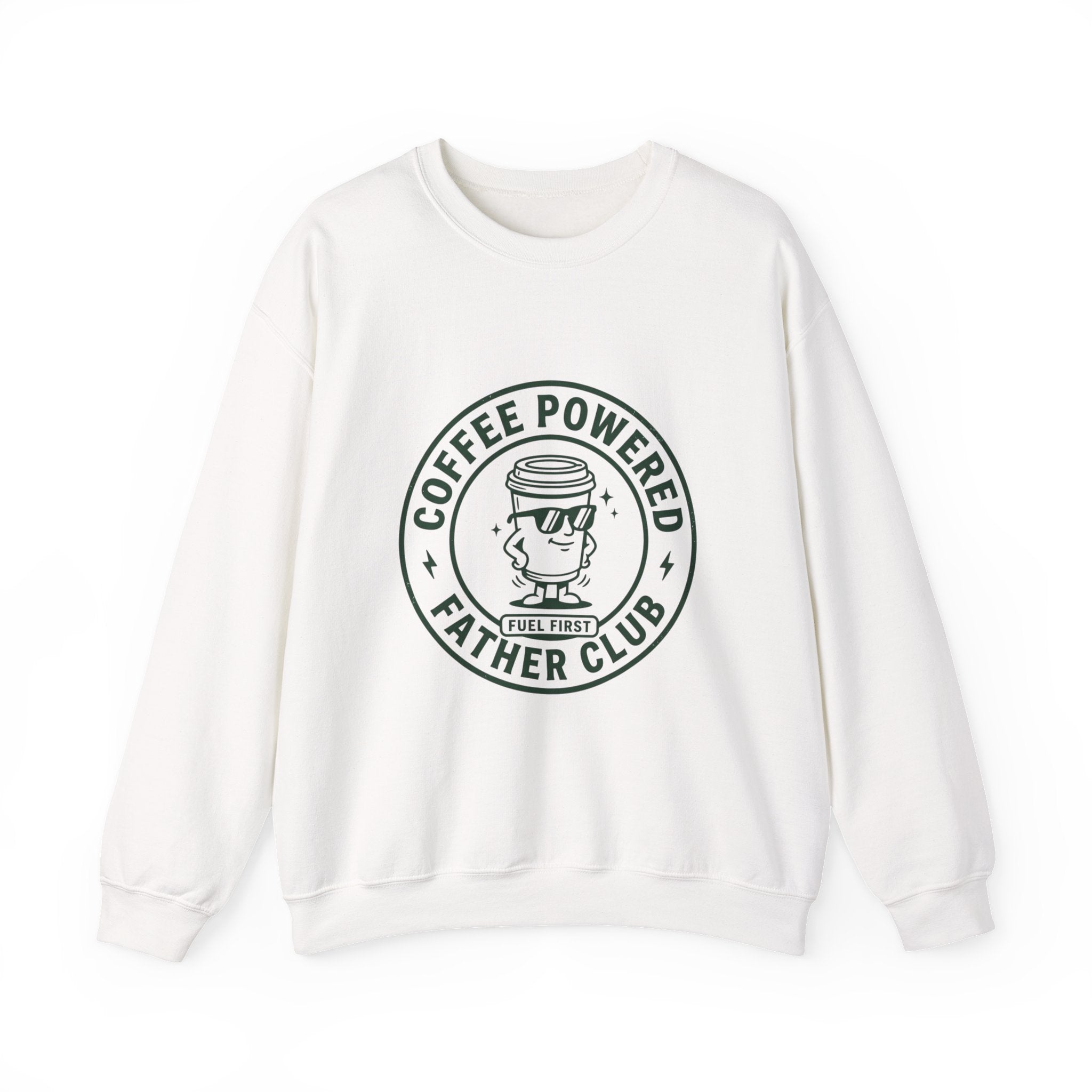 Coffee Powered Father Club Sweatshirt | Father's Day Dad Humor