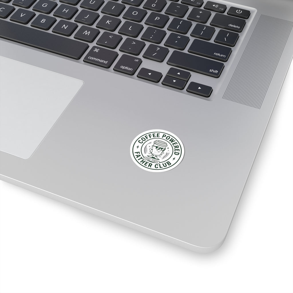 Coffee Powered Father Club Sticker | Father's Day Dad Humor