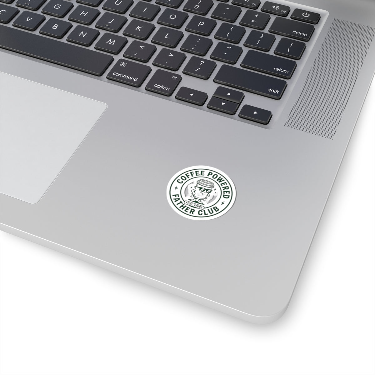Coffee Powered Father Club Sticker | Father's Day Dad Humor