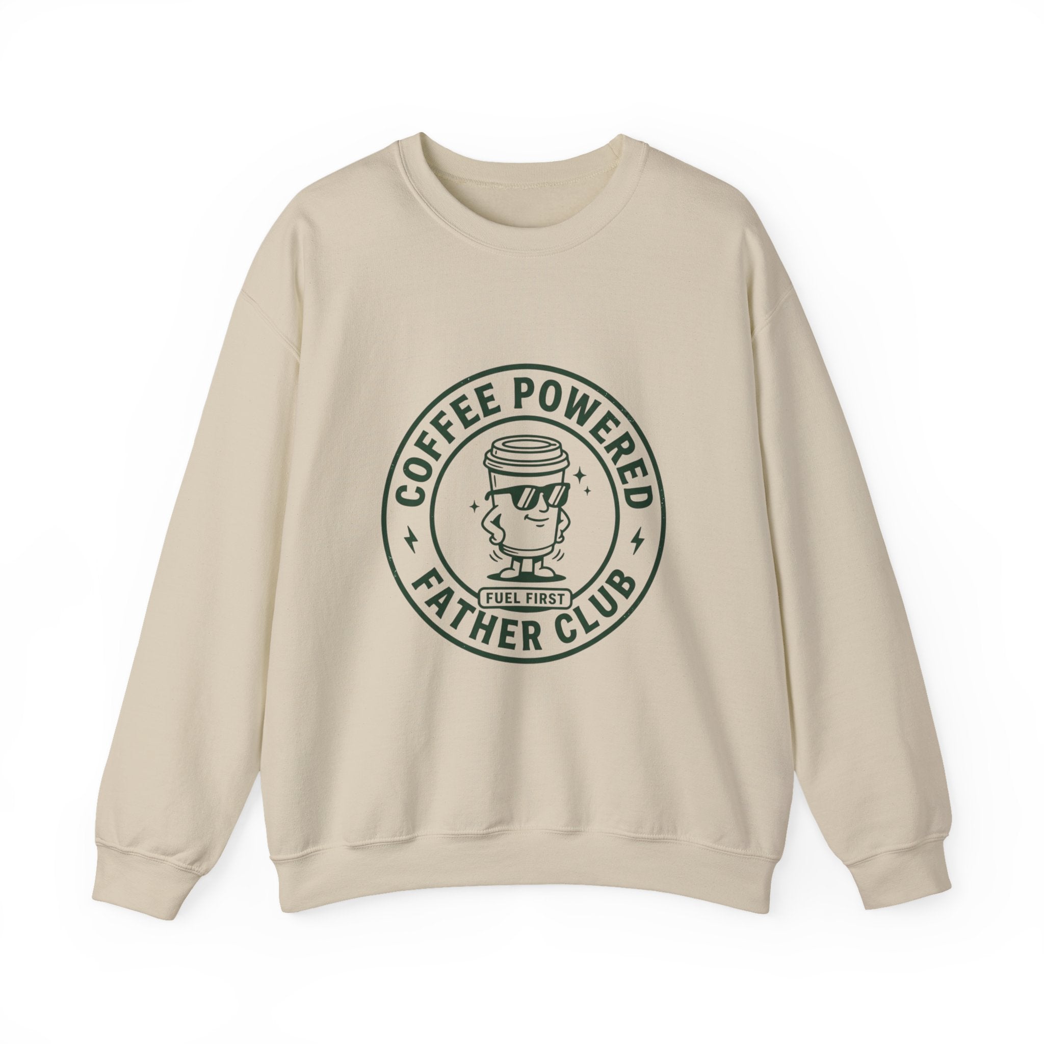 Coffee Powered Father Club Sweatshirt | Father's Day Dad Humor