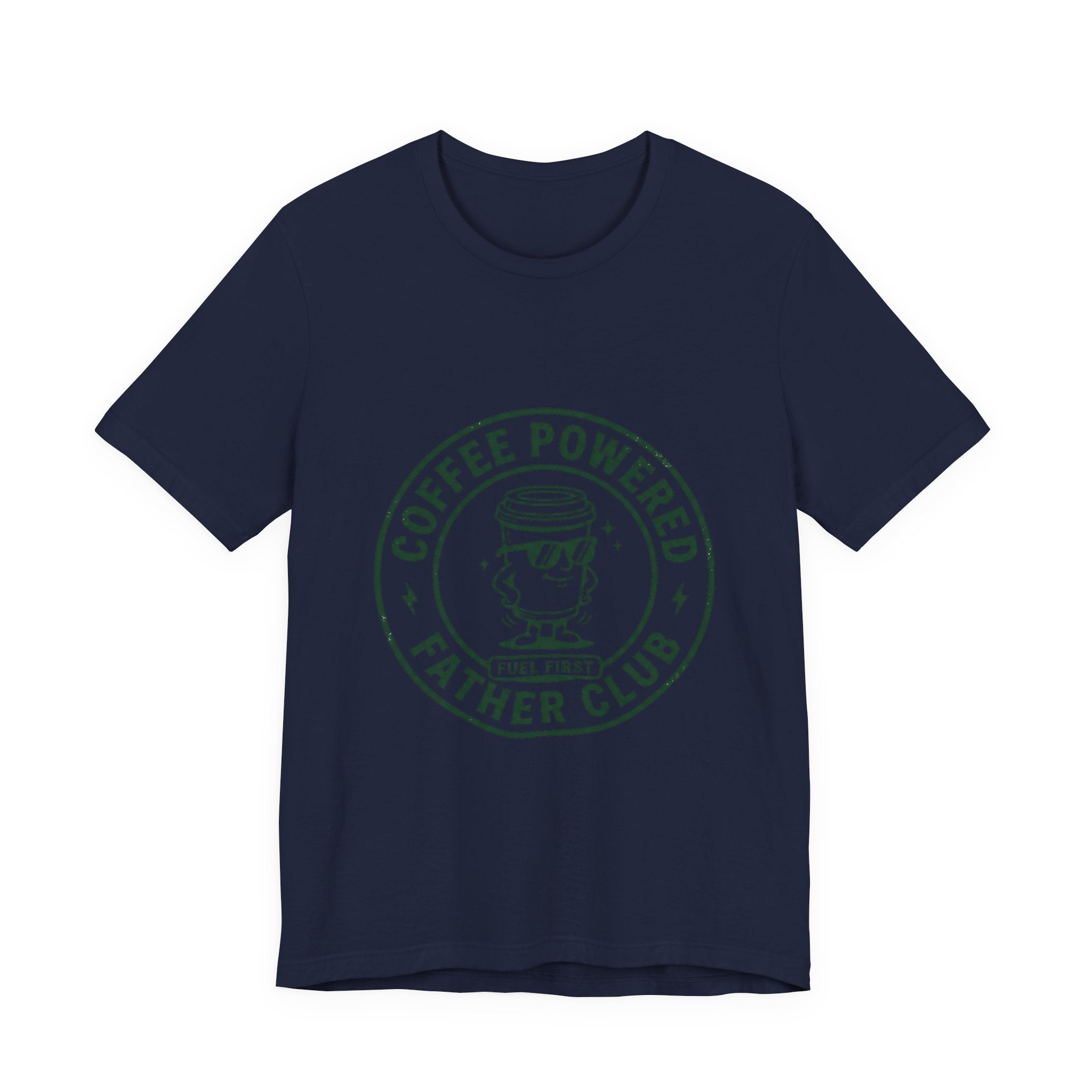 Coffee Powered Father Club T-Shirt | Father’s Day Dad Tee, Retro Badge