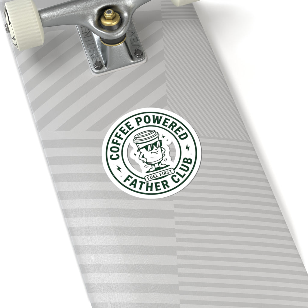 Coffee Powered Father Club Sticker | Father's Day Dad Humor