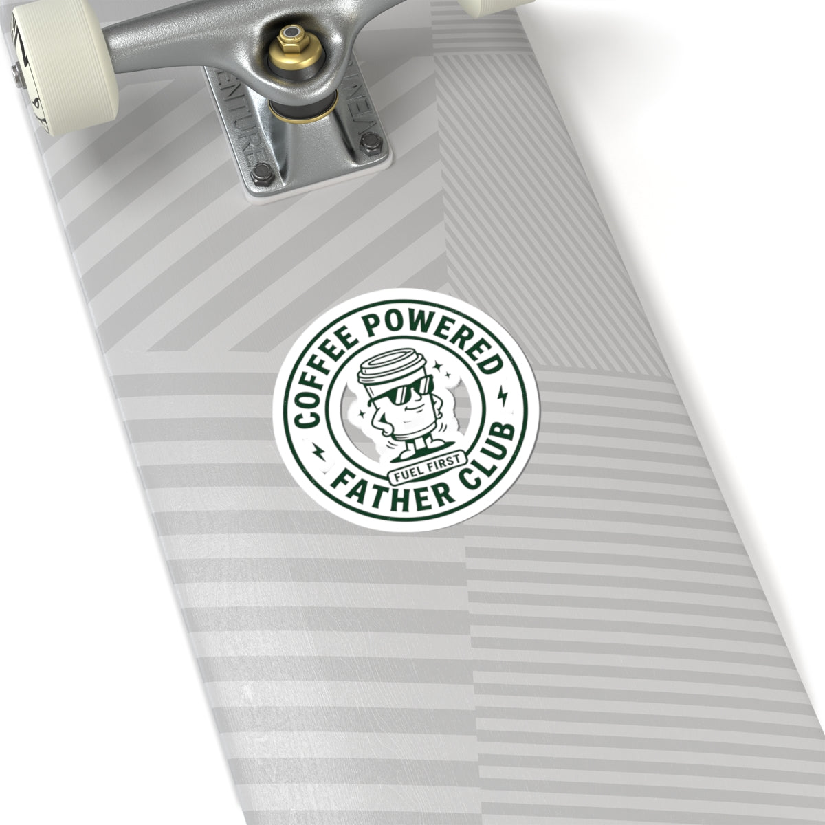 Coffee Powered Father Club Sticker | Father's Day Dad Humor